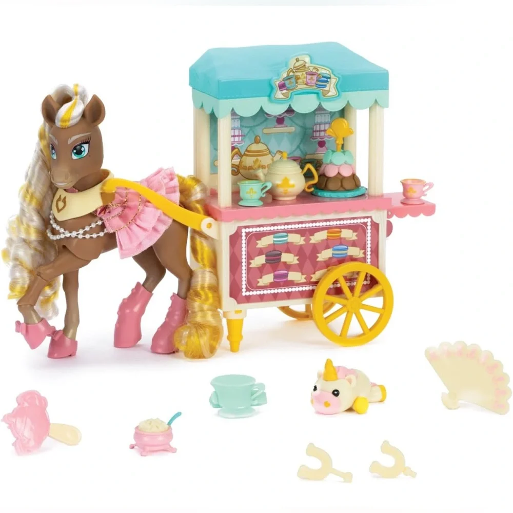 Wild Manes Pony playset & bakery cafe cart NEW poseable little ponies